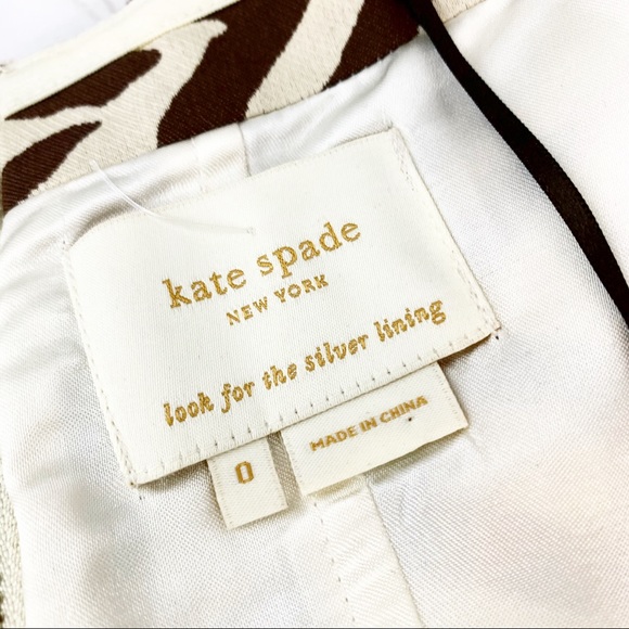 Kate Spade Strapless Brown Zebra Mini Dress Size 0 - Picture 11 of 11